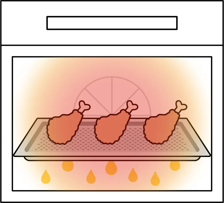 食材の余分な脂が落ちているイメージ