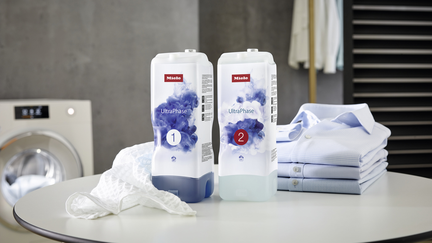 ミーレ洗濯用洗剤UltraPhaseが並んでいる様子