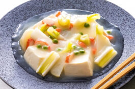 長ねぎと豆腐の蒸し物