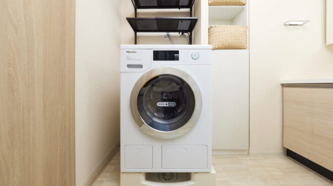 国内メーカーからMieleドラム式洗濯乾燥機に交換　防水パンの上に設置する方法